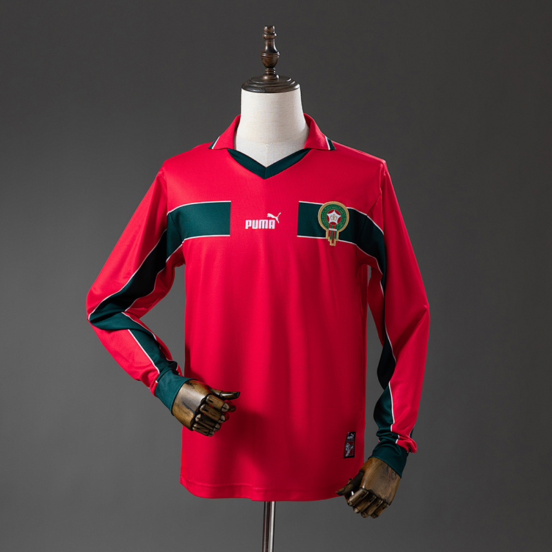 Morocco 1998 Away Long Sleeve Retro Jersey S-XXL